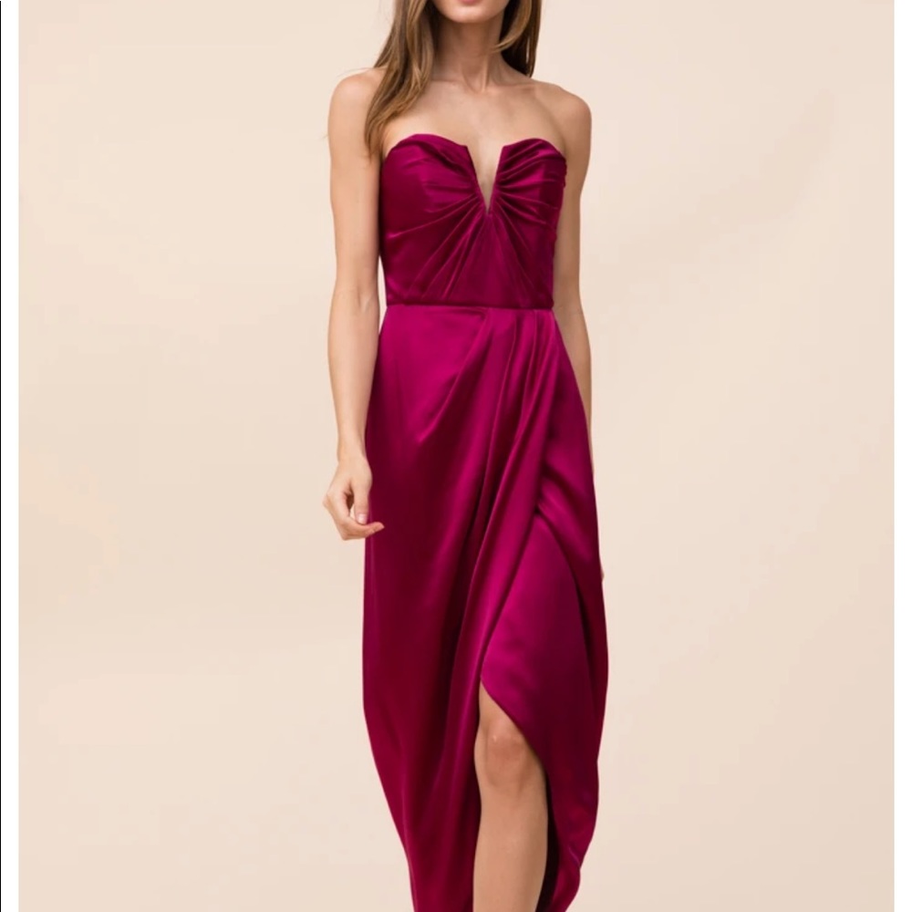 Yumi Kim bombshell maxi dress burgundy siz…